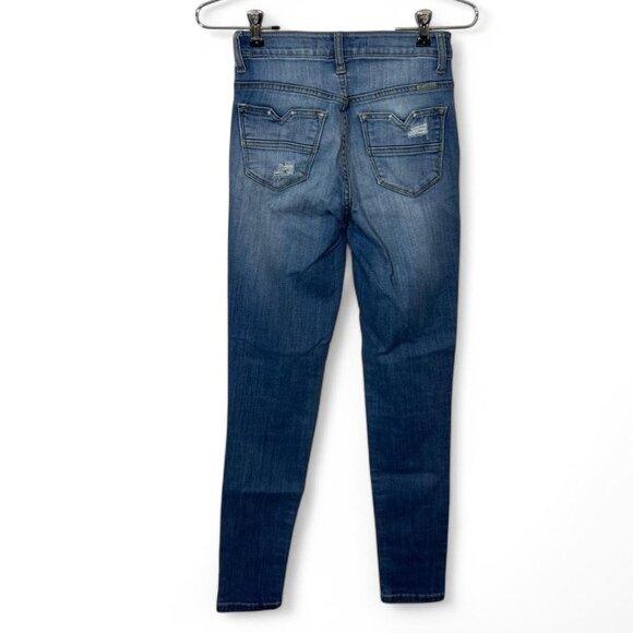 KanCan High-Rise Blue Skinny‎ Jeans Distressed - Picture 3 of 5